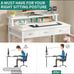 YITAHOME Small Computer Desk with Drawers, Office Desk with Monitor Stand for Sm