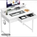 YITAHOME Small Computer Desk with Drawers, Office Desk with Monitor Stand for Sm
