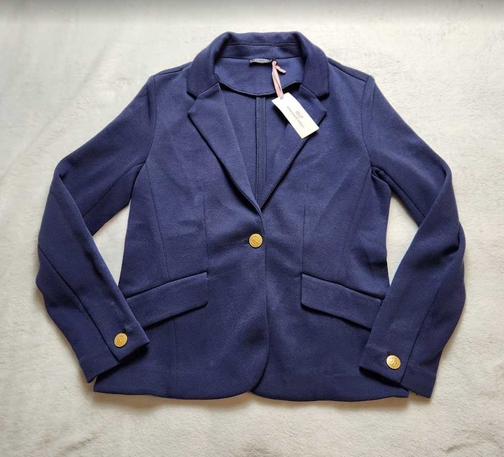 New women's S Vineyard Vines knit admiral sweater blazer in Nautical Navy