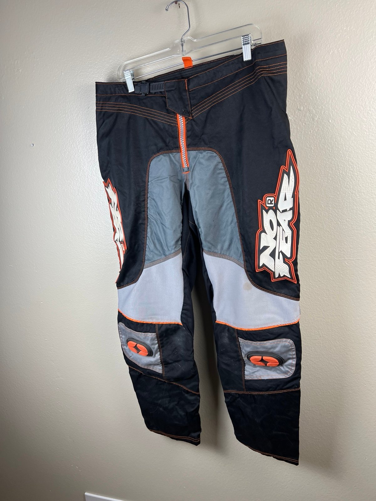 Vintage No Fear Motocross Supercross Pants Komet 2000 Grey Black Orange Mens 38