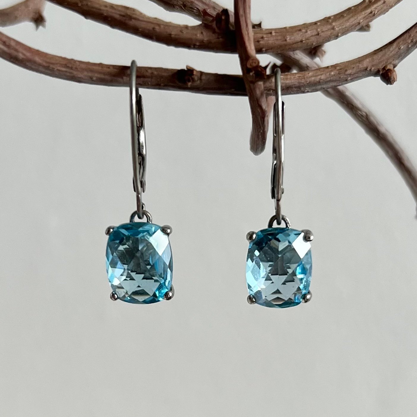 Sterling Silver London Blue Topaz Earrings