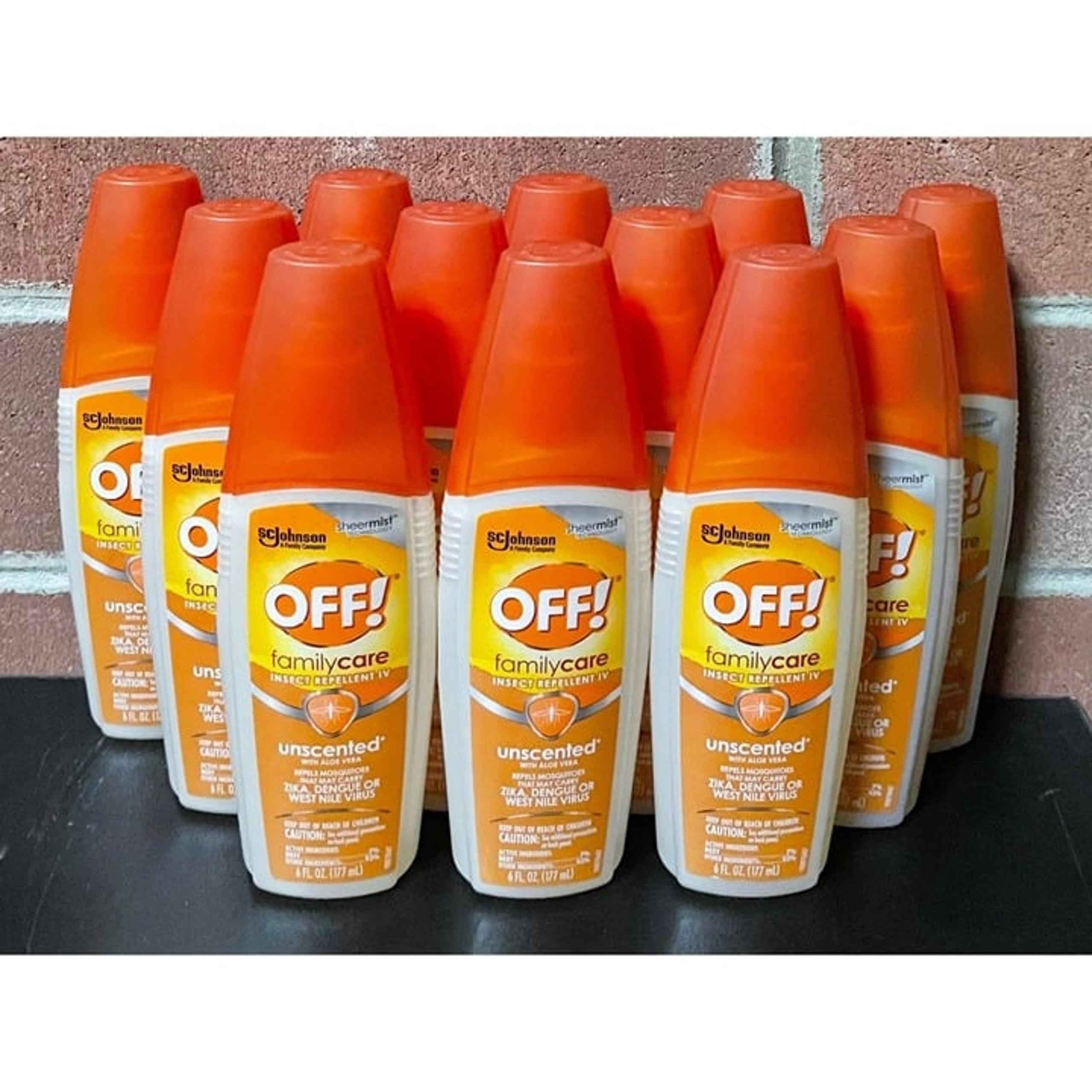 OFF! Lot of 12 Family Care Unscented Spray Insect Repellent Case 6 oz Spray Deet