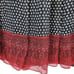 Anne Klein Silk Skirt 14 Black White Polka Dot Red Lace Hem Full Flare Pinup