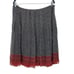 Anne Klein Silk Skirt 14 Black White Polka Dot Red Lace Hem Full Flare Pinup