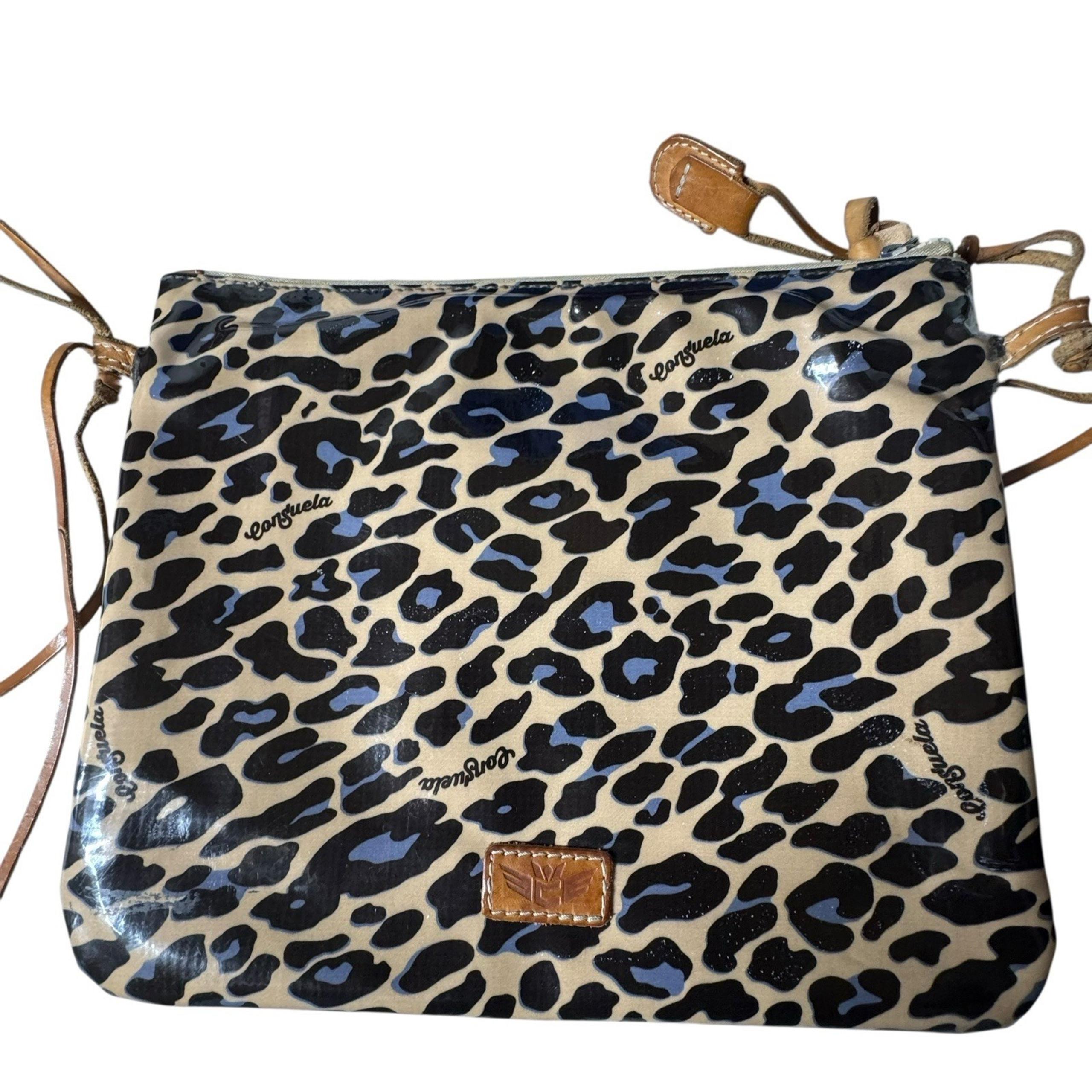 Consuela Blue Jag Downtown Crossbody Bag Removable Strap Animal Print READ