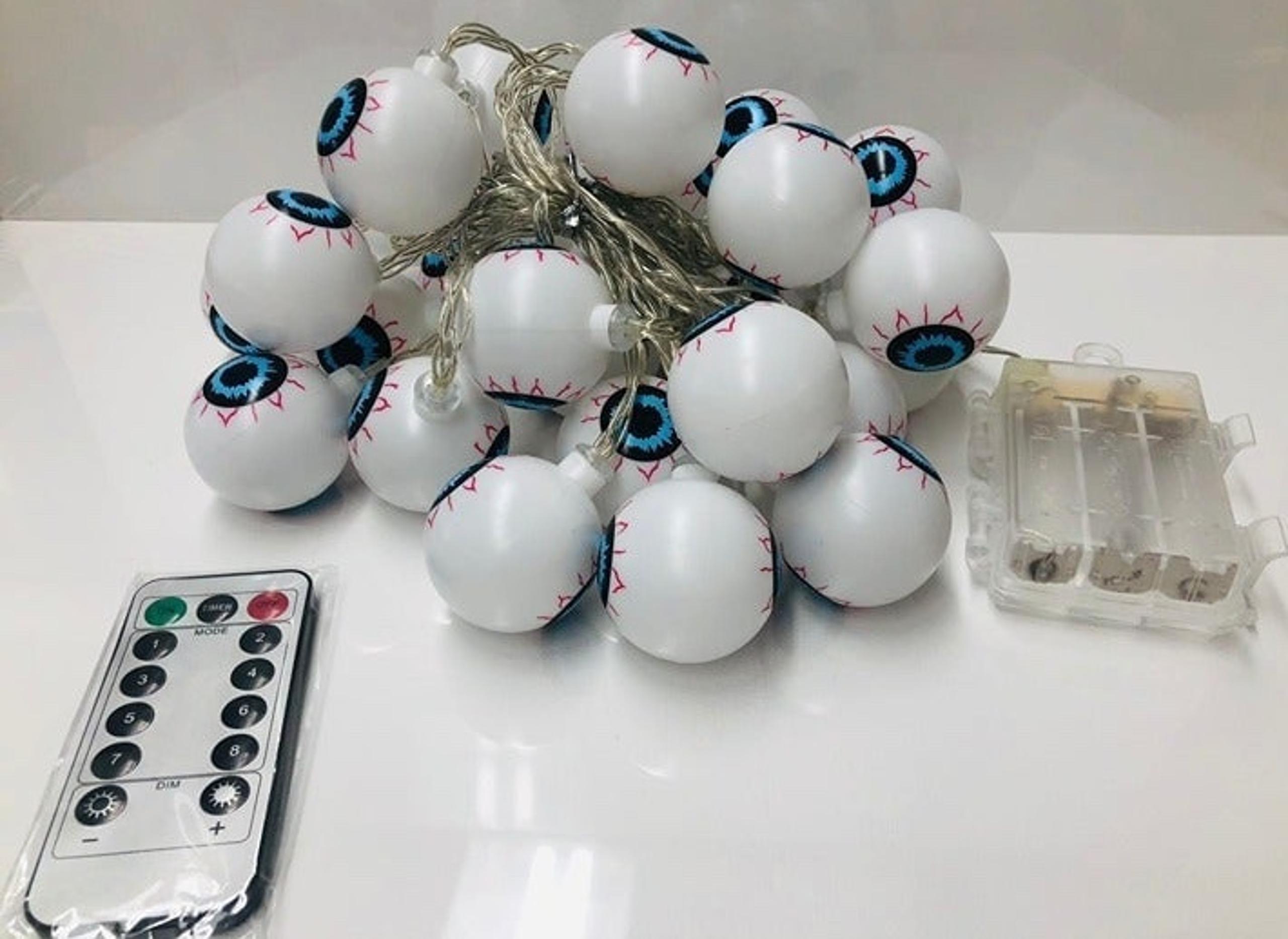 30 LED Halloween string lights Skeleton Skull Eyeballs and other decors