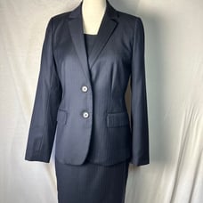 J Crew Super 120s Director Dress & Jacket Size 4 Pinstripe 100% Wool