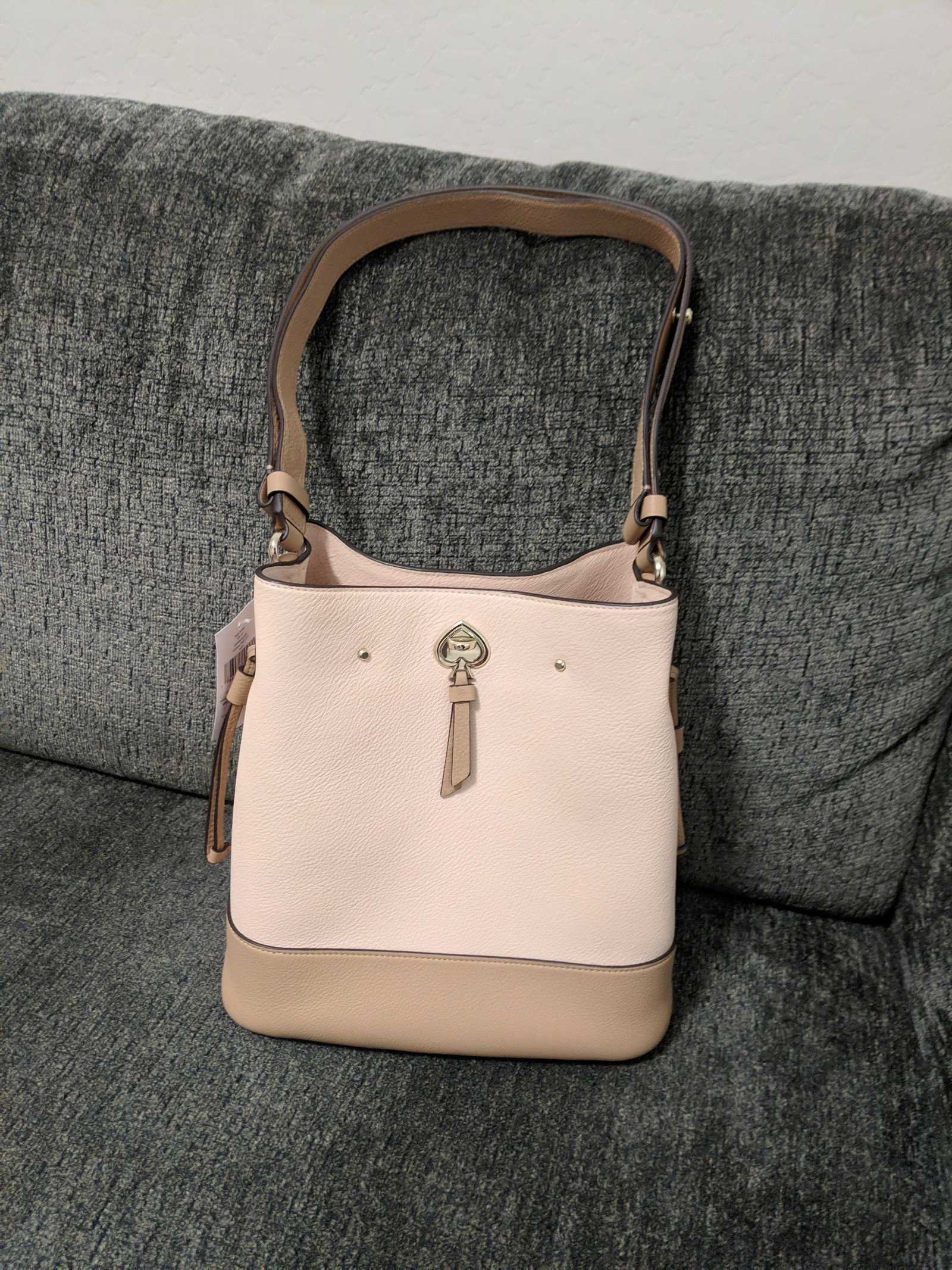 Kate Spade Marti Large Bucket Bag Colorblock Pebble in Soft Rose