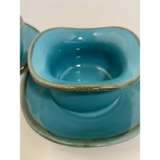 Southern Living Tuscan Tidbit Bowls with Saucers /Turquoise/ Set of 2/Vintage/