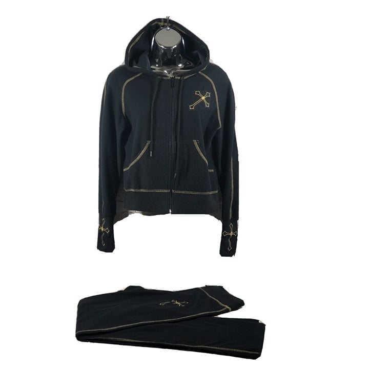 Arlene Ness Chopper Couture Womens Embroidered Hoodie And Joger Pants sz s/m