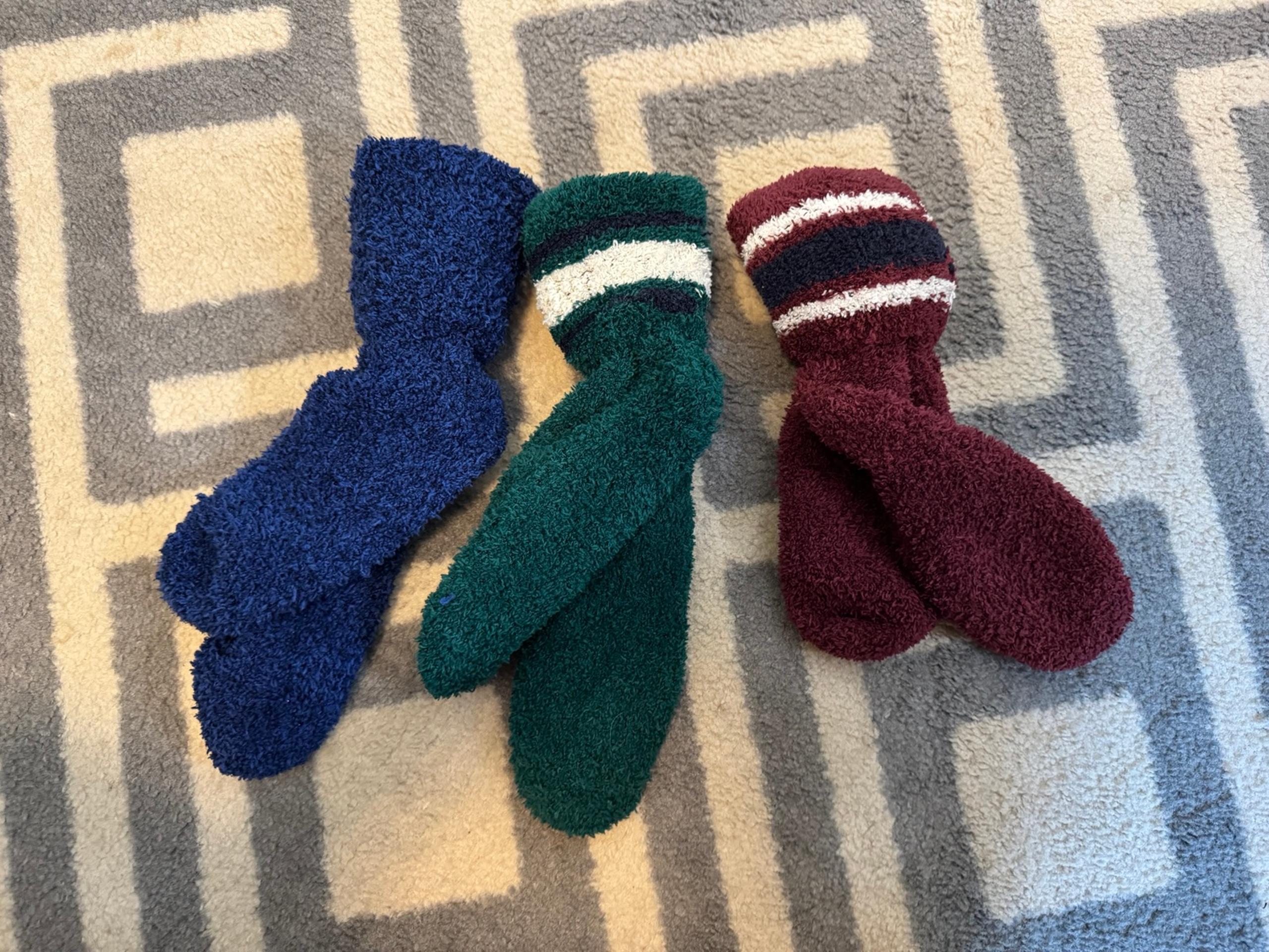 Fuzzy sock trio