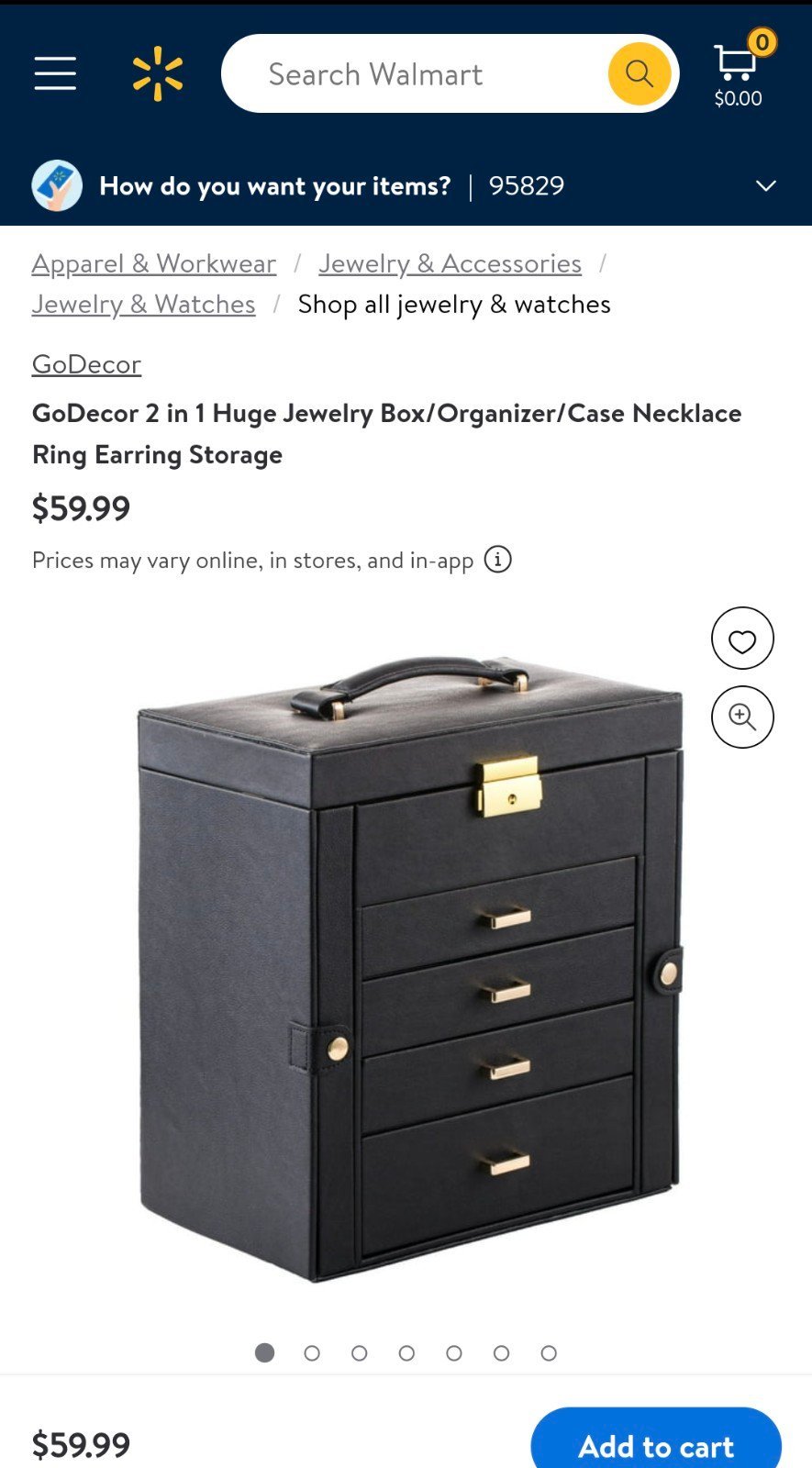 Beautiful jewelry box black and gold with key