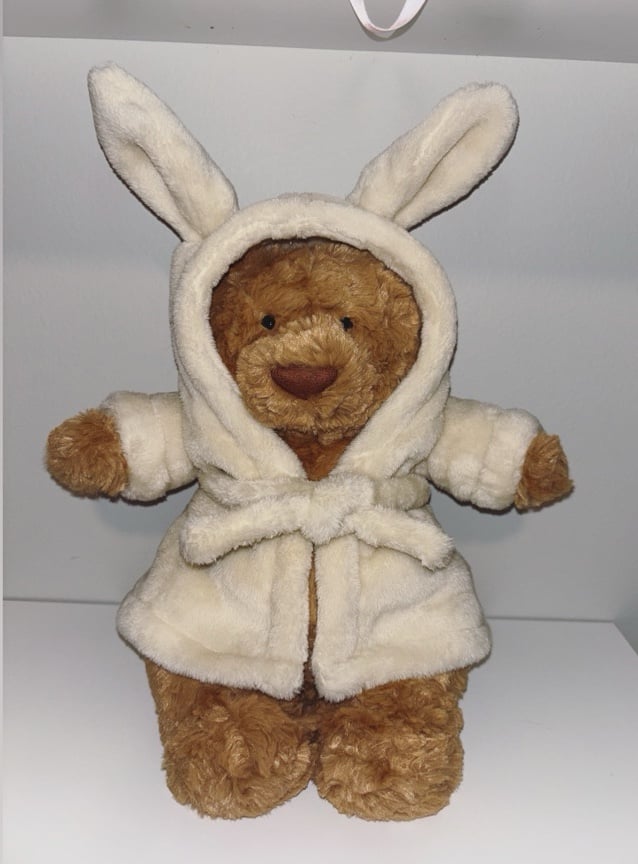NEW! bathrobe bartholomew bear jellycat! comes with tags & dustbag!