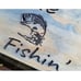 double sided Gone Fishing Hunting handmade carved stained hanging sign