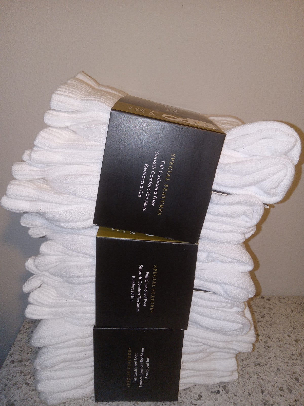 24-Pair Gold Toe Aqua FX Crew White Socks