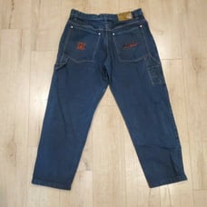 Rare VTG JOHNNY BLAZE All Purpose JB Flame Blue Denim Jeans 90s 2000s Skater 38