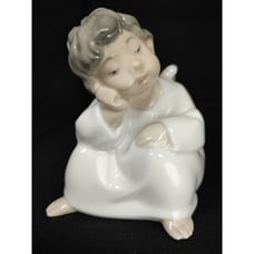 Lladro Thinking Sitting Angel Boy Cherub 4 Figurine #4539