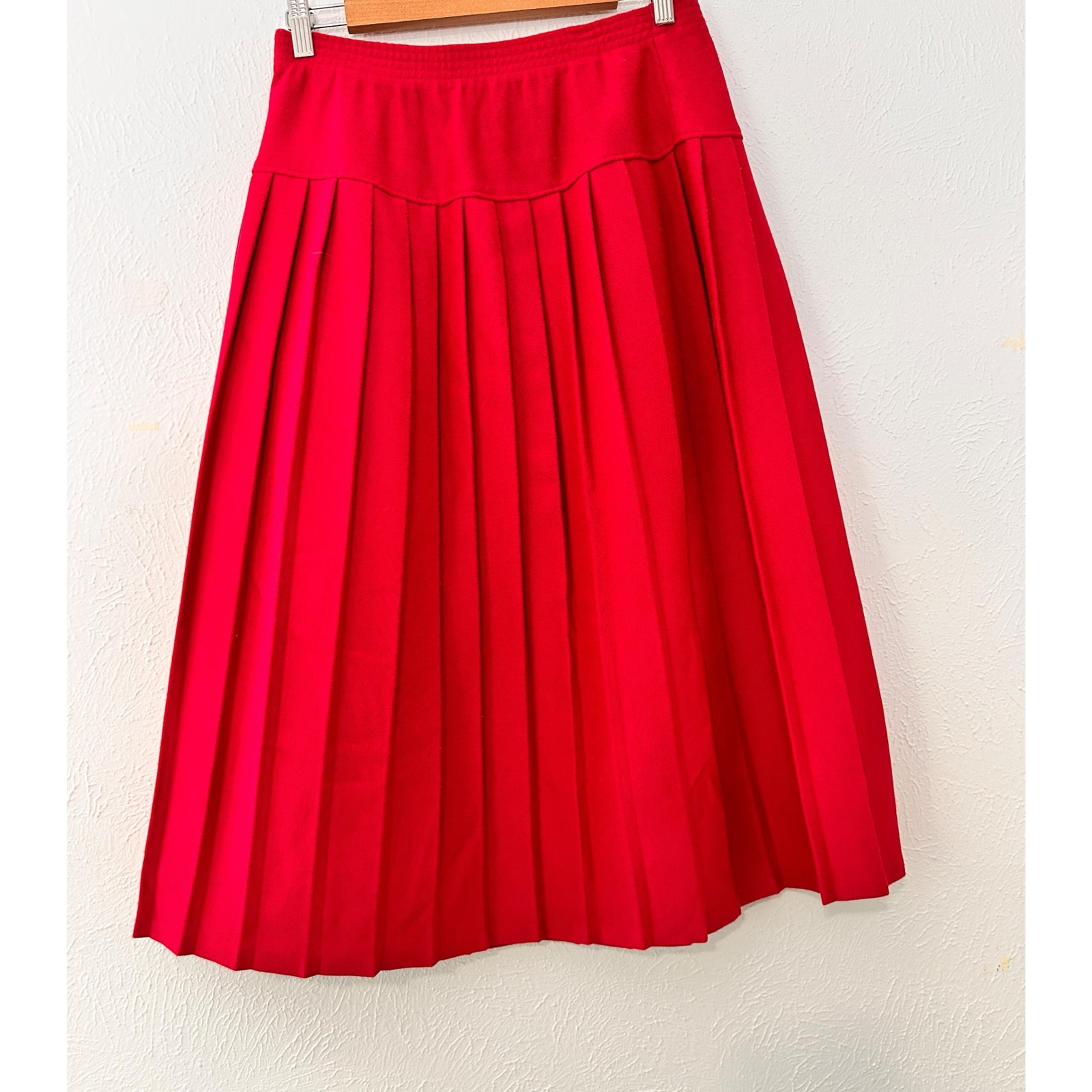 Alfred Dunner Hot Pink Elastic Waist A-Line Pleated VTG Skirt, 16