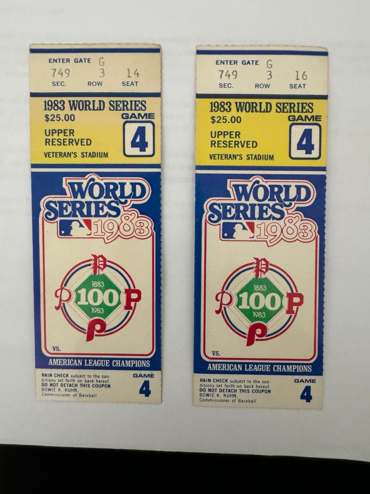 1983 World Series Tickets