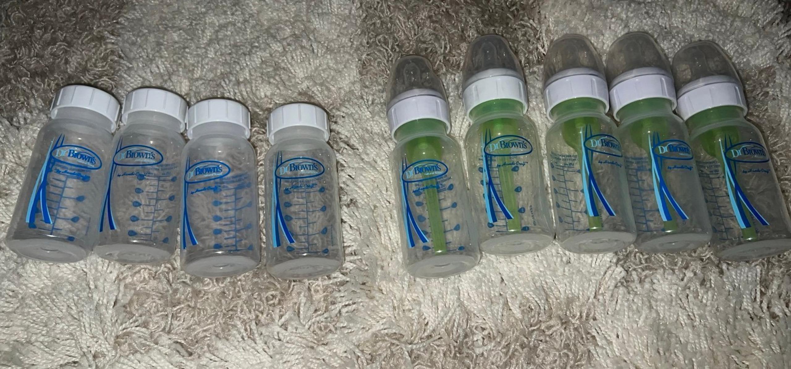 Dr Browns baby bottles and milk storage bottles.