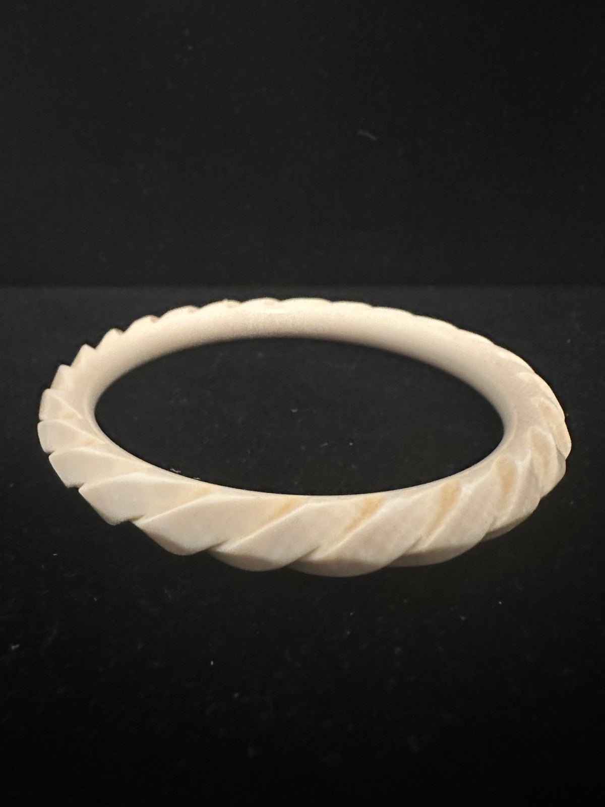 Carved Bovine Bone Bangle Bracelet