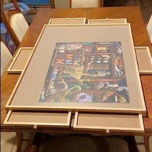 2000 Pieces of Jigsaw Puzzle Board Table with 6 Drawers & Covers, 40 x28