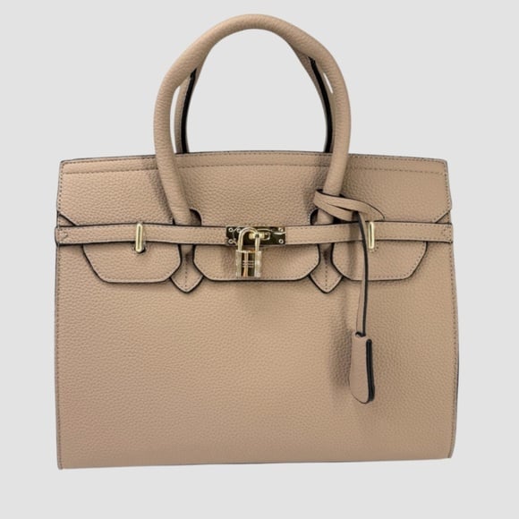 Crossbody Satchel Bag Taupe/Tan/Sand with Gold Hardware NEW