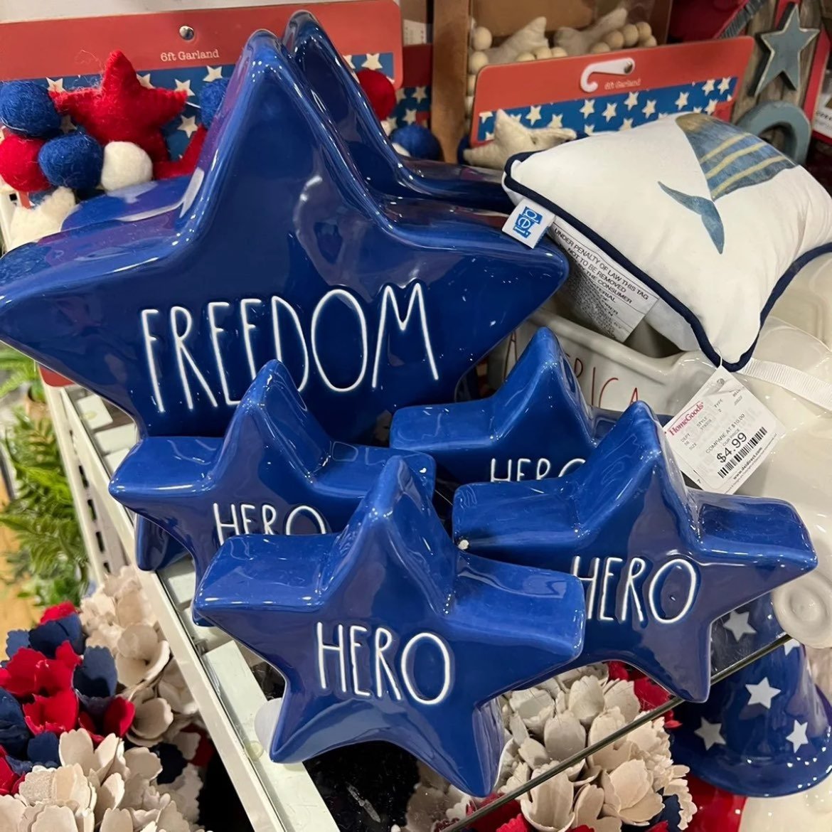 2 pc Rae Dunn Hero Freedom Stars ! 1 hero 1 freedom