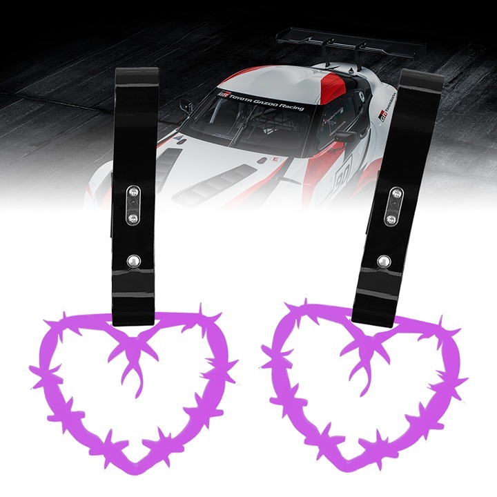 NEW 2PCS BARBED WIRE PURPLE JDM TSURIKAWA RING Black Handle Strap Drift Charm