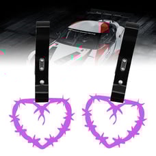 NEW 2PCS BARBED WIRE PURPLE JDM TSURIKAWA RING Black Handle Strap Drift Charm