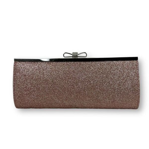 INC International Concepts Sparkle Clutch Rose Gold Glitter Covered Mini Purse
