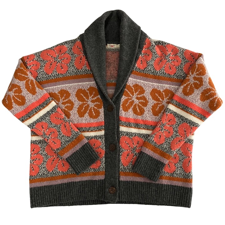 Faherty Womens Topanga Canyon Cardigan Small Boho Beach Surf Indie Floral Hawaii
