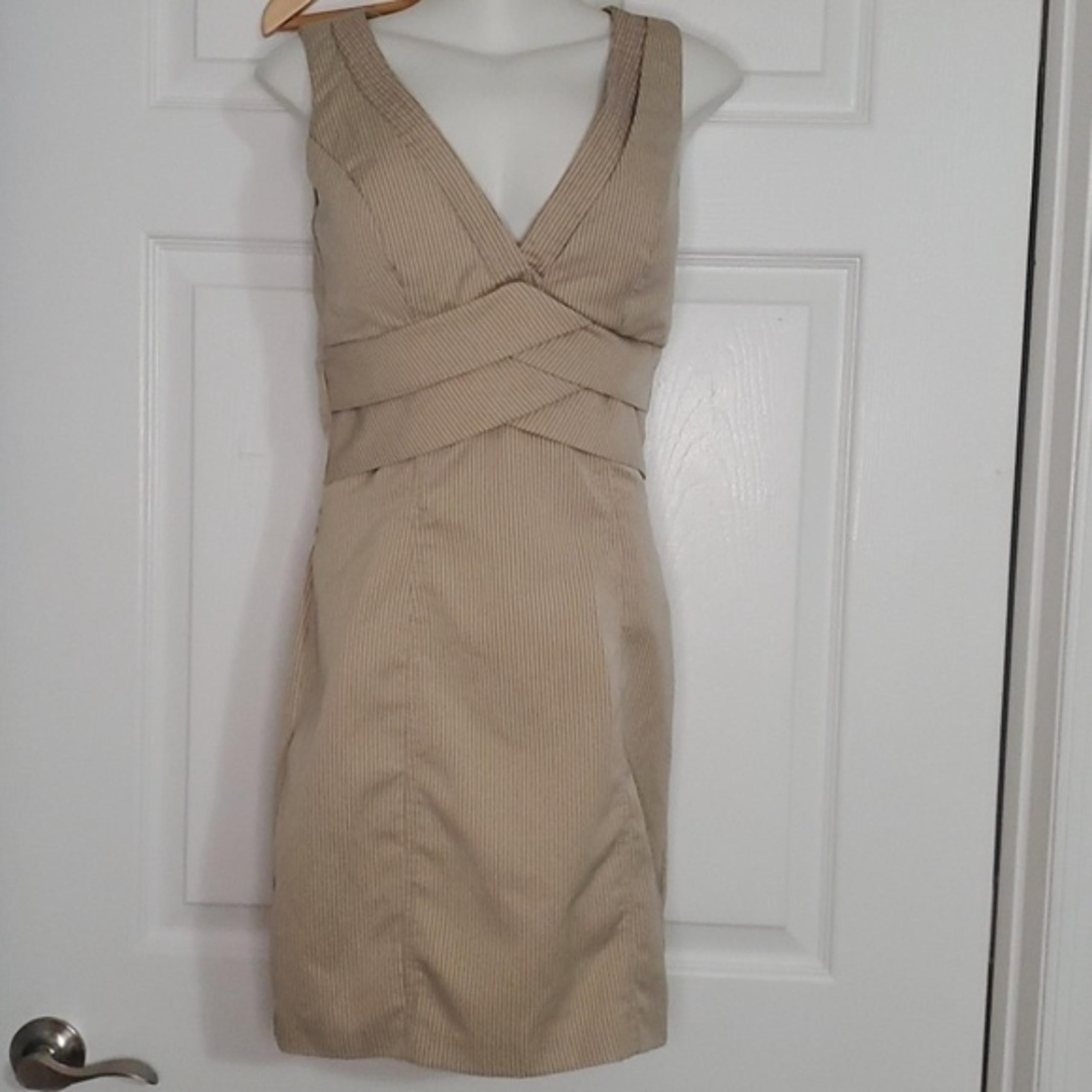 XOXO sexy cream pin striped mini dress size 5 / 6