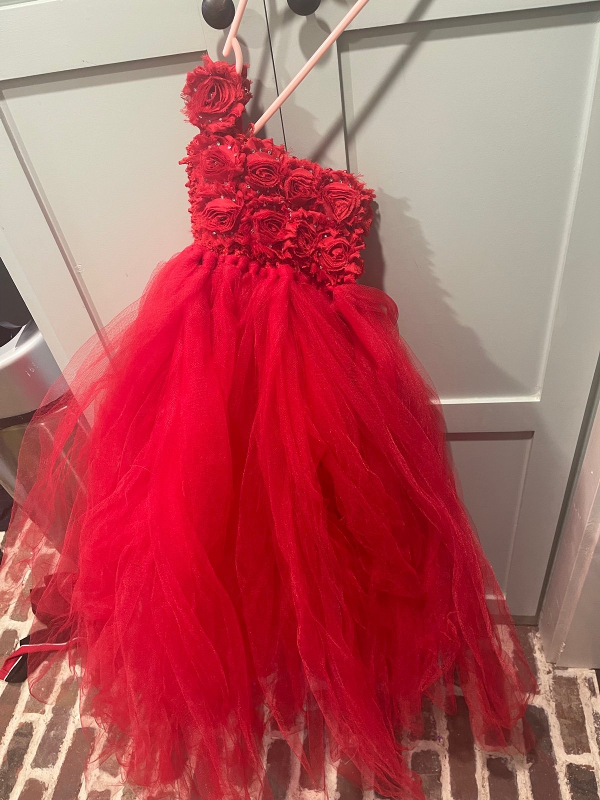 Red tulle dress