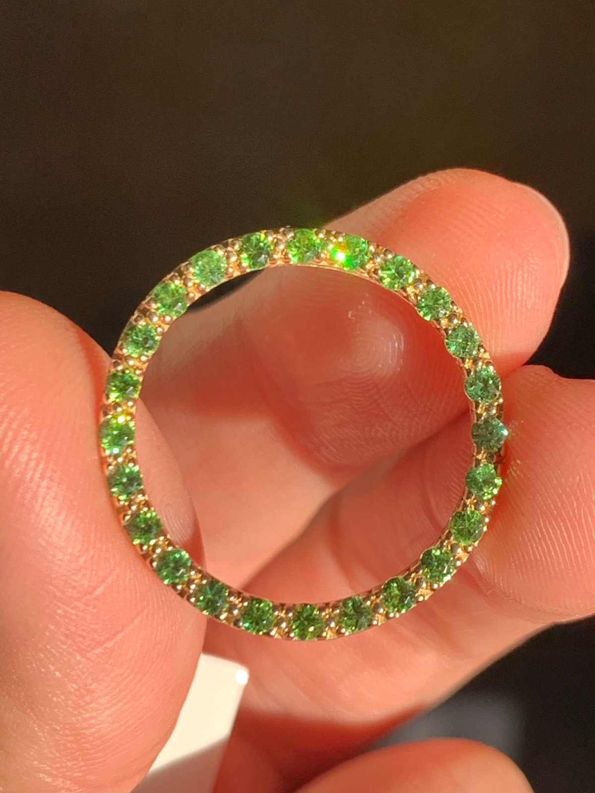 Designer Tvon 14kgold Russian Demantoid necklace