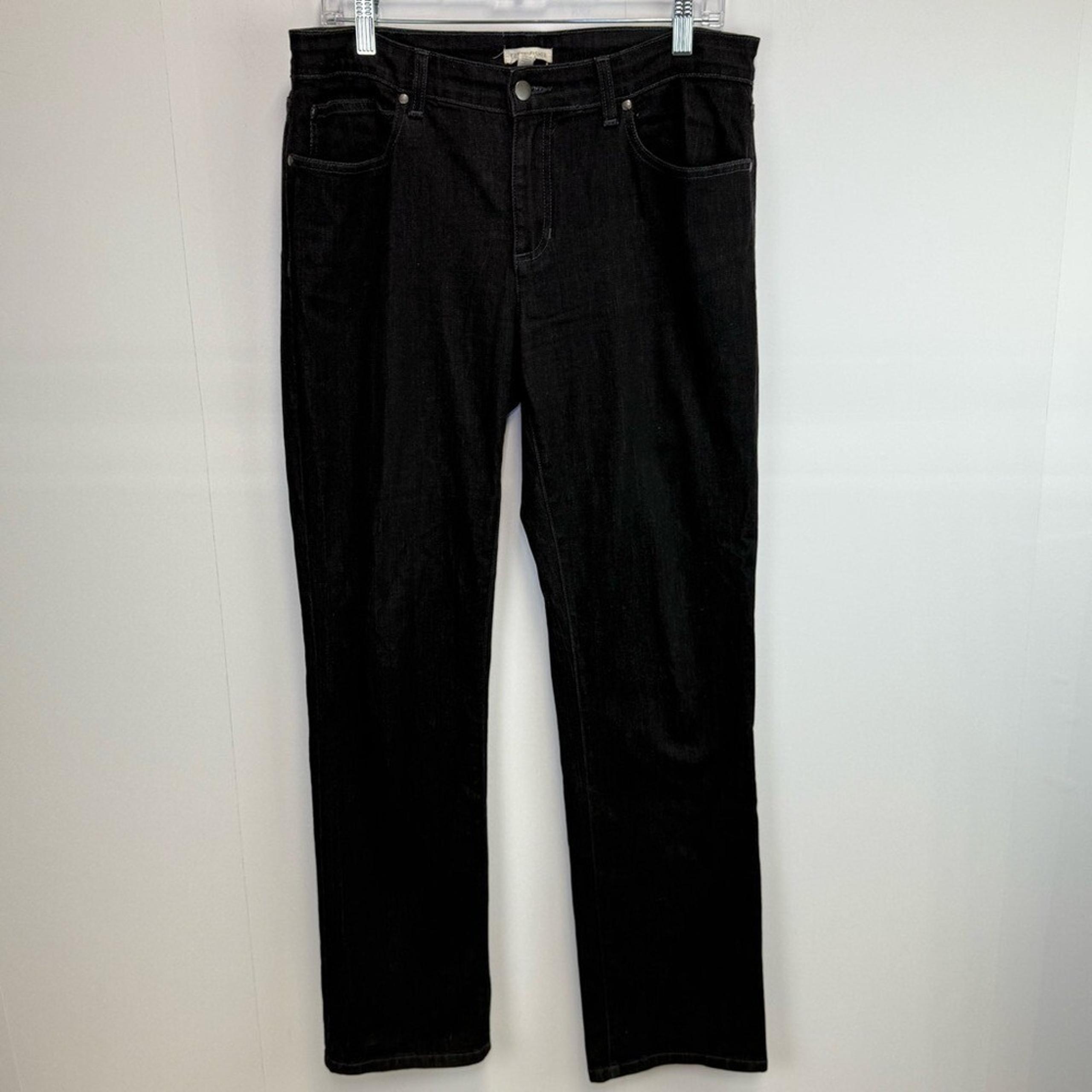Eilen Fisher Jeans Organic Cotton Black denim straight Casual Size 10