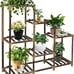 NEW 3-Tier Outdoor Wood Plant Stand for Multiple Plants, 7 Potted Plants.