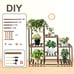 NEW 3-Tier Outdoor Wood Plant Stand for Multiple Plants, 7 Potted Plants.