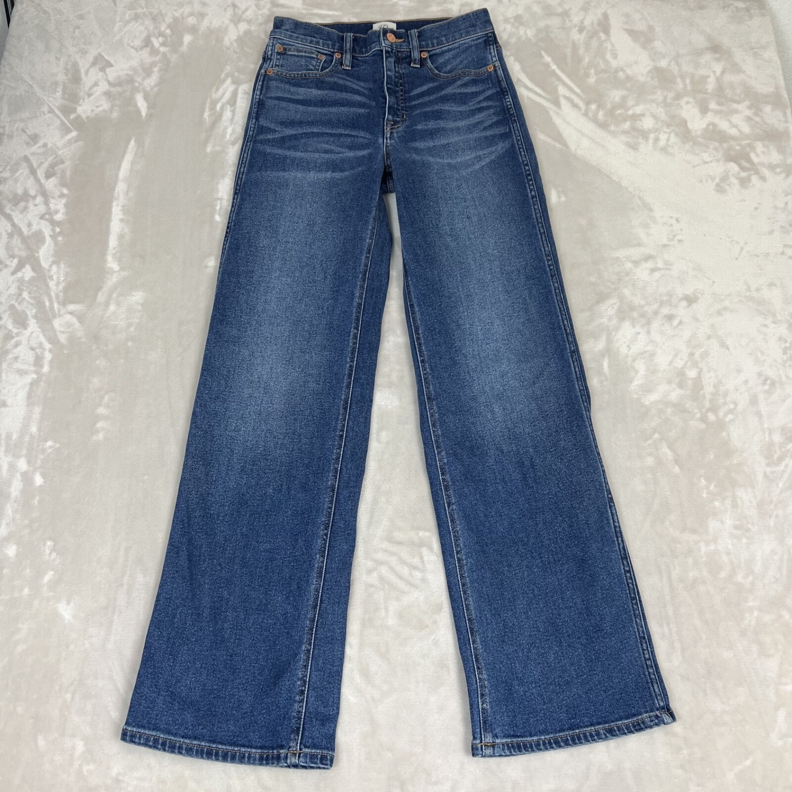 J Crew Jeans Womens 26 High Rise Full Length Flare Wide Leg Boho Retro Preppy