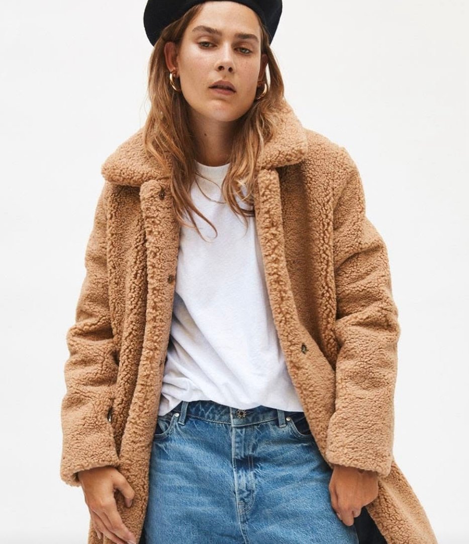 Zoe Karrsen Faux Teddy Coat in size L