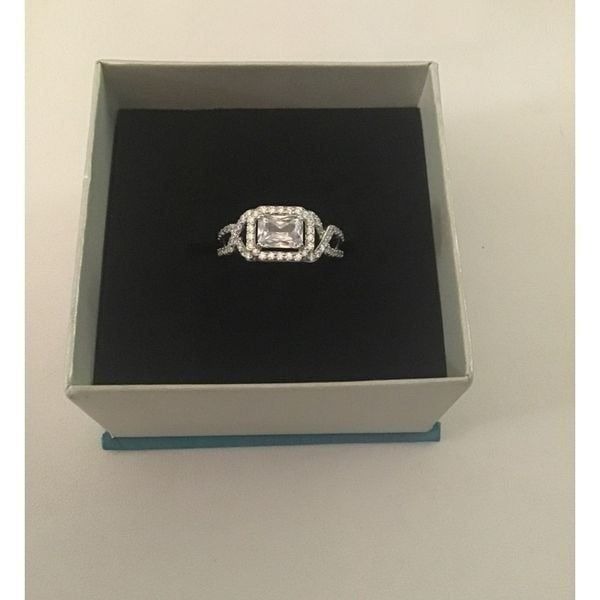 Gorgeous 2.36 Ct. Rectangular & Round Engagement Ring Sz 8