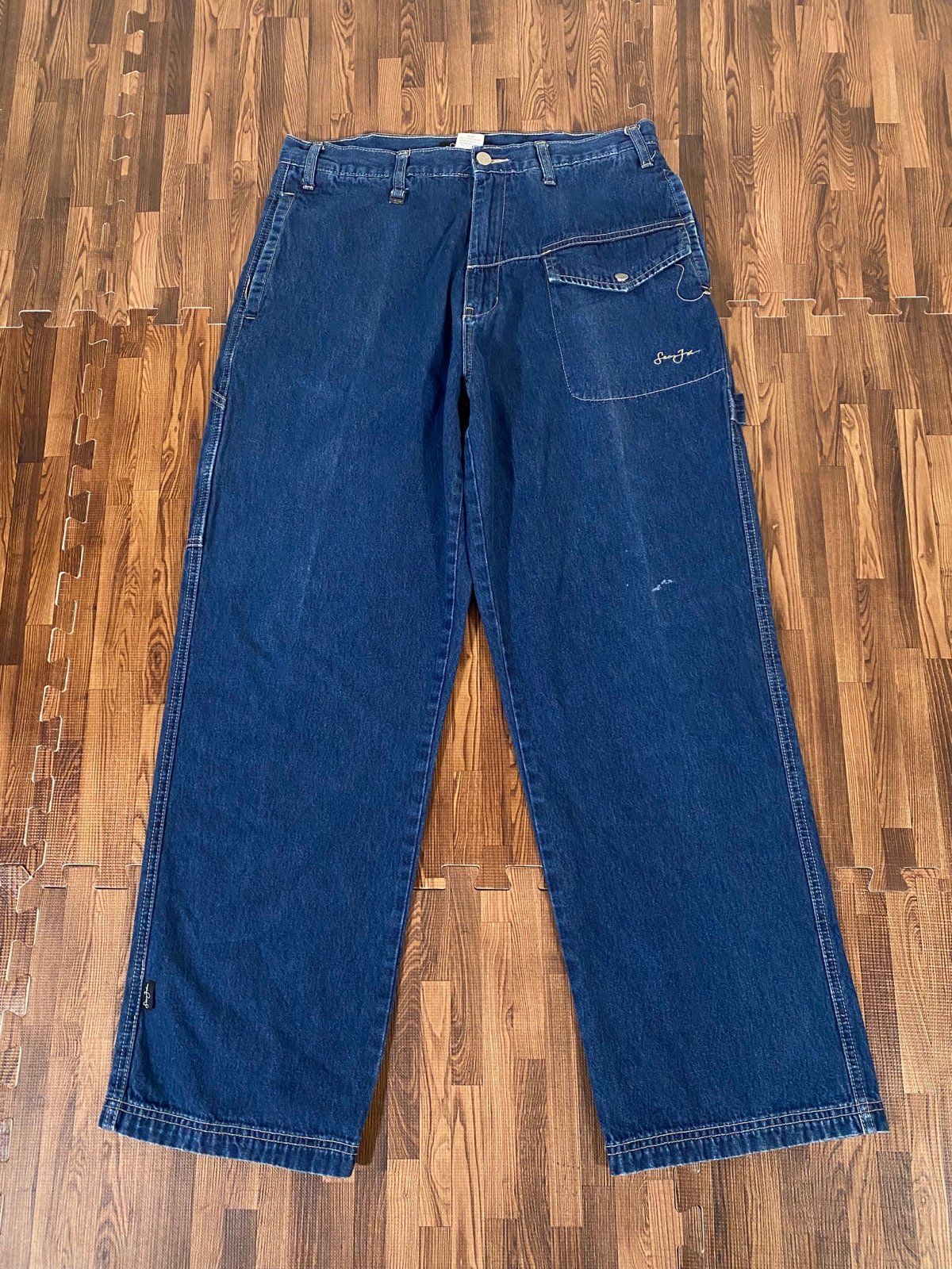 VTG SEAN JOHN Carpenter Jeans 34x30 Baggy Hip Hop P Diddy Skater Blue