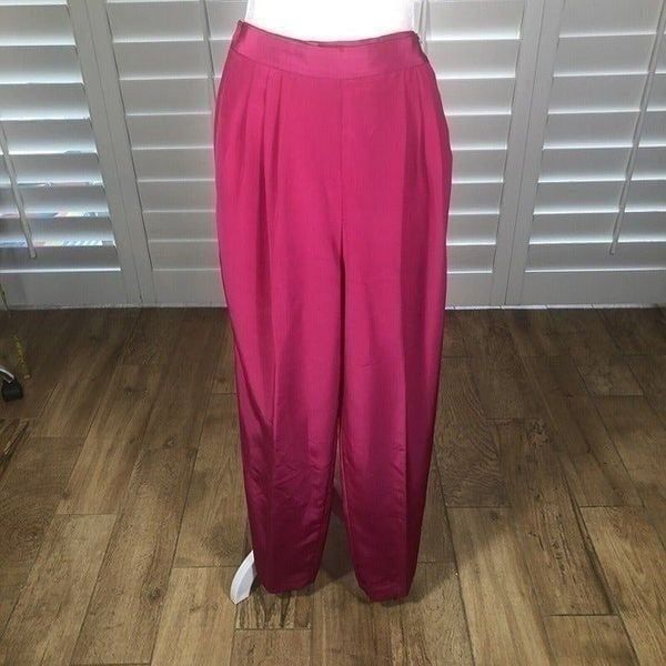 Vtg 80s Campus Casuals of California Hot Pink Pleated Pants Small High Waist