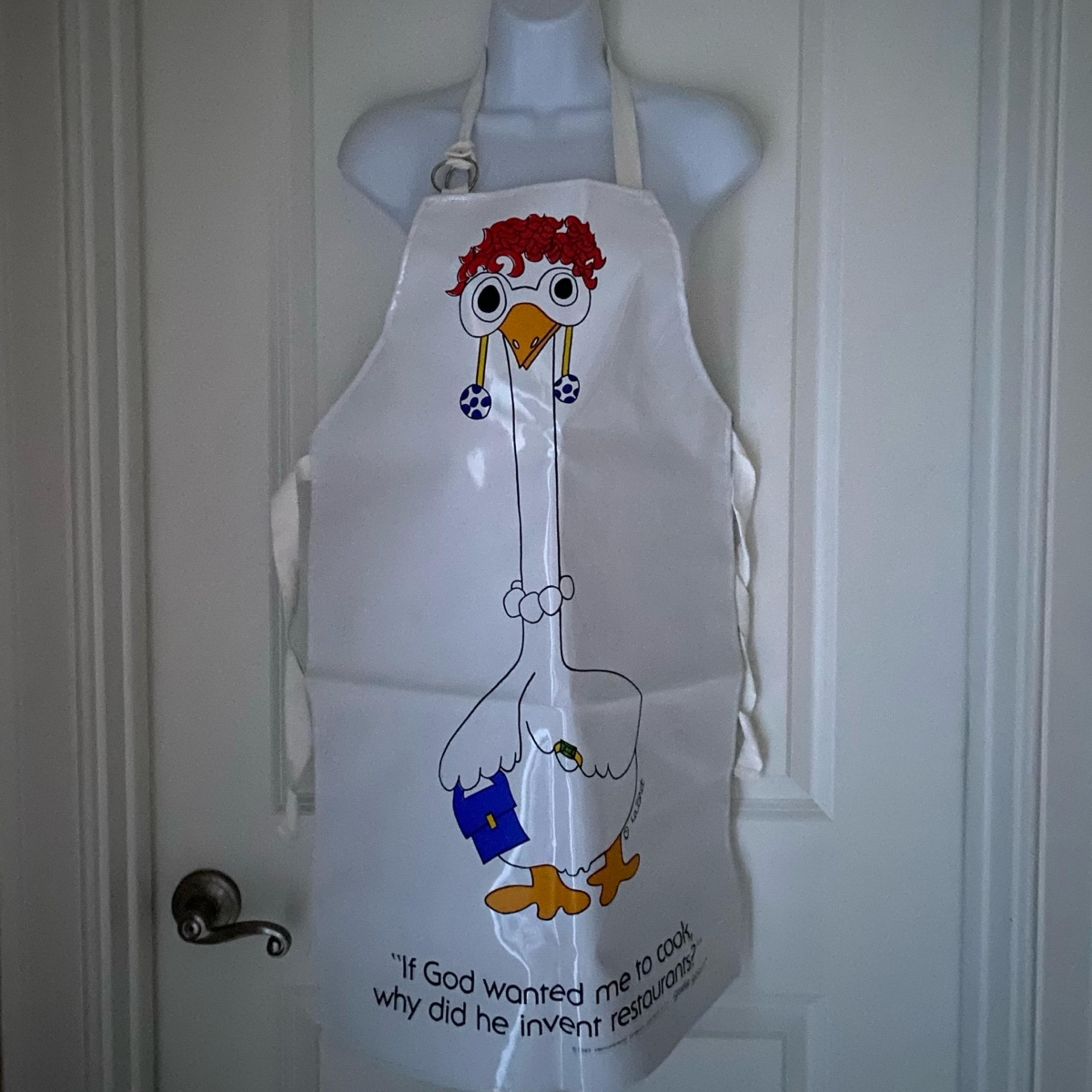 Vintage Retro Vinyl Adult Apron Humorous Novelty Quote 80s Made In Taiwan