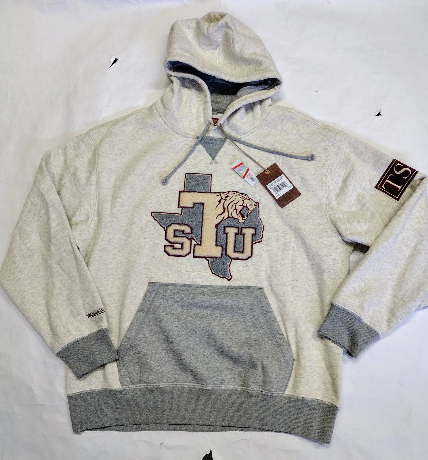 Mitchell & Ness Texas Southern NCAA Day And Night Fleece Hoodie Size L NWT 125