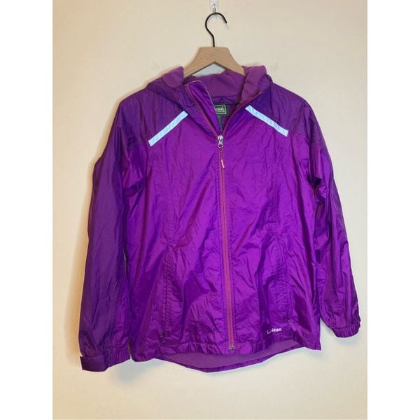 L.L. Bean Girls XL Fleece Lined Jacket Purple Zip Activewear