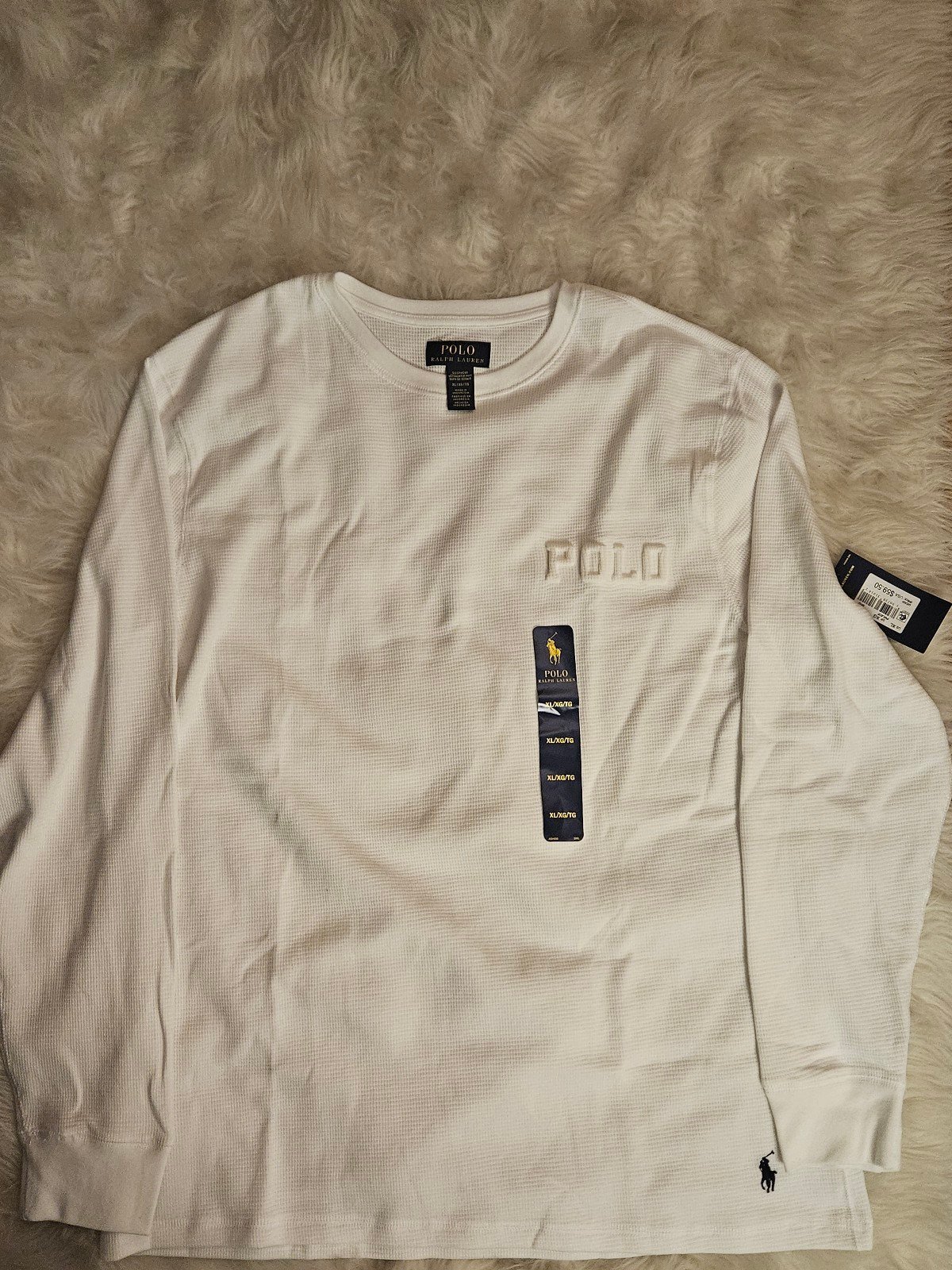 POLO BY RALPH LAUREN LONG SLEEVE WAFFLE SZ XL