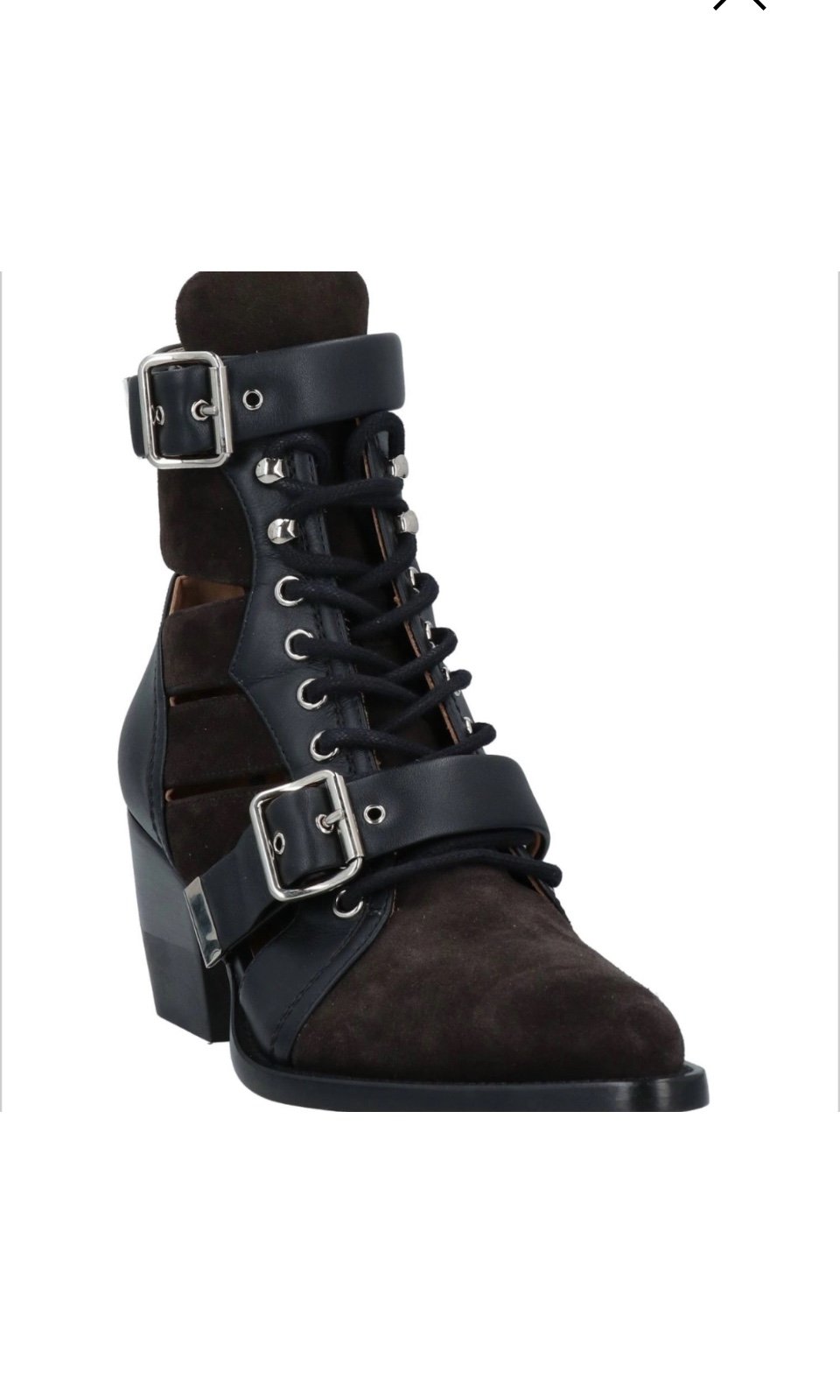 Chloe boots black leather and Suede authentic 7.5