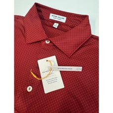 NWT Peter Millar Circle Geometric Print Golf Polo Shirt Red Men's SMALL 140