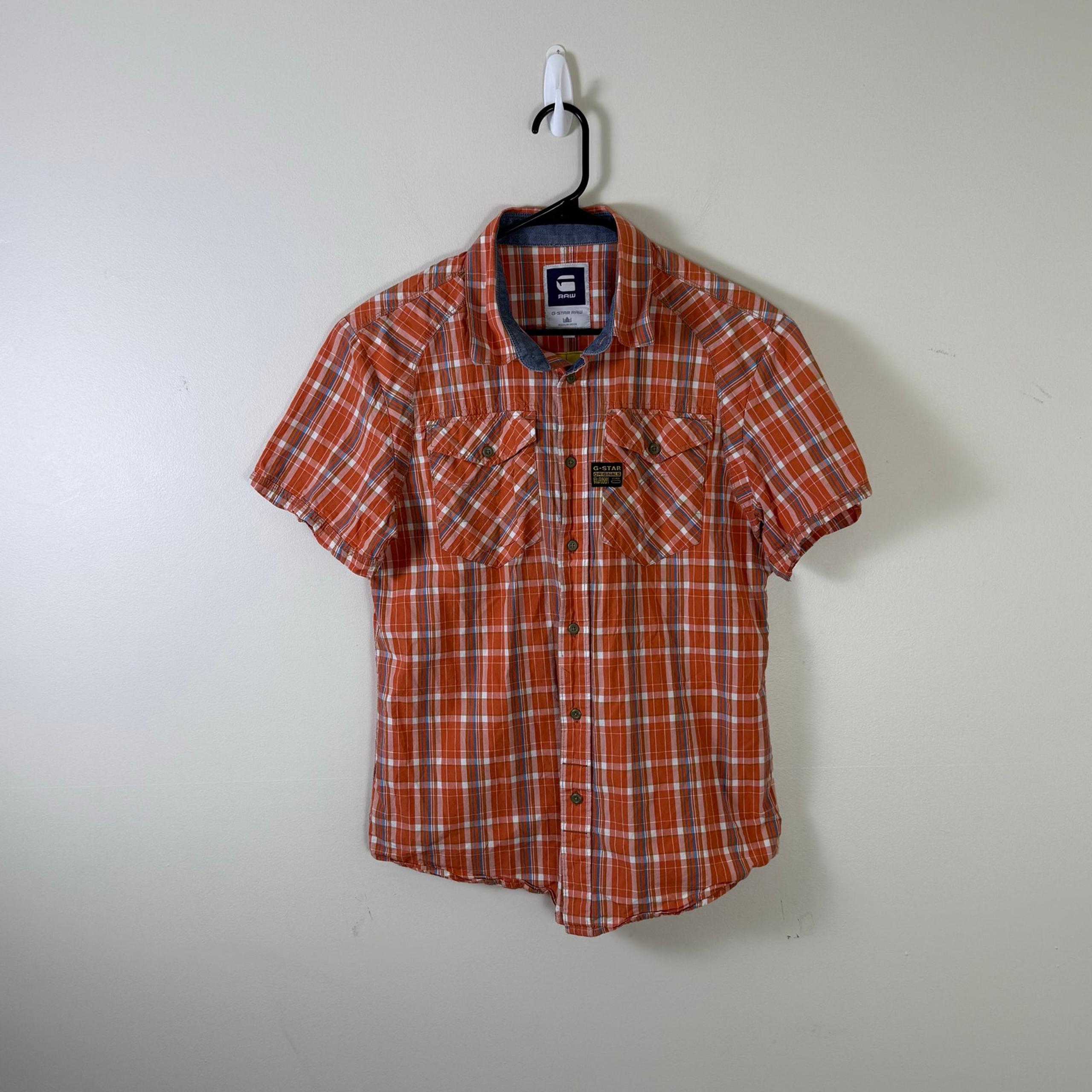 G-Star Raw S Mens Arizona Cross Terra Stone Check SS Shirt XL